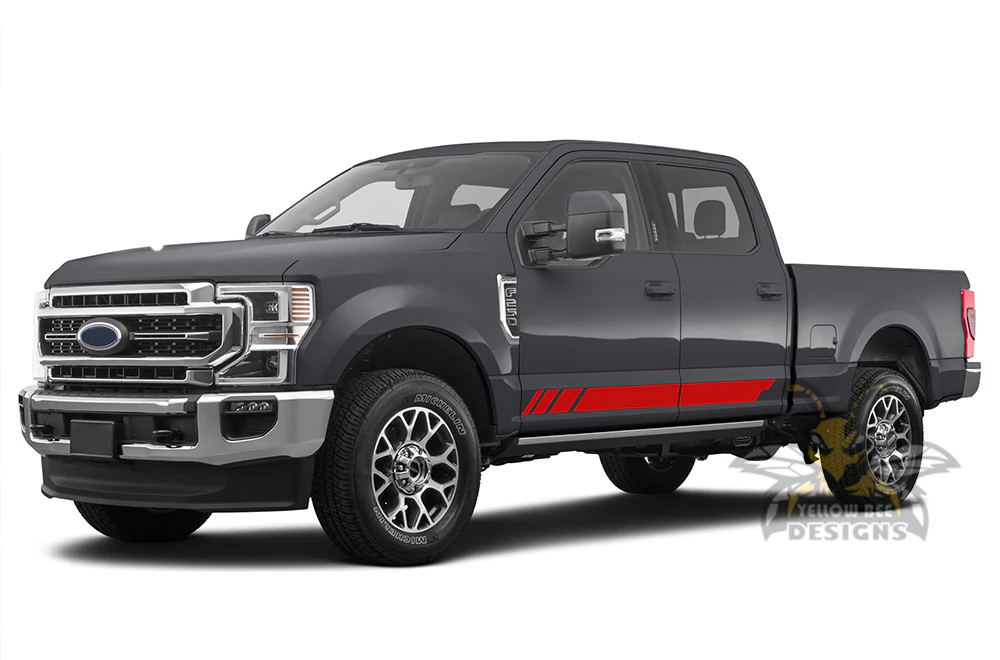 Lower Rocker Stripes Graphics Vinyl Decals Compatible with Ford F250 - Image 3