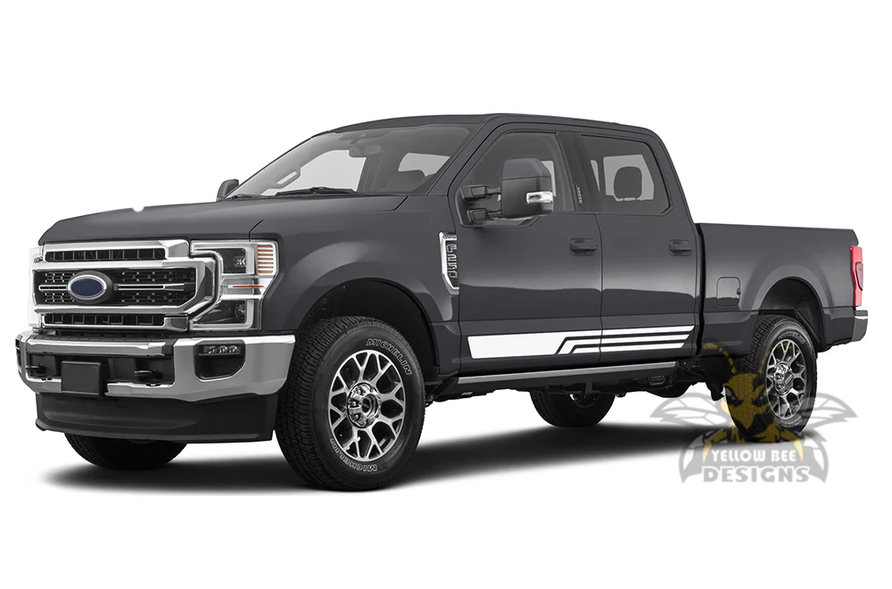 Lower Rocker Triple Stripes Graphics Vinyl Decals Compatible with Ford F250 - Image 3