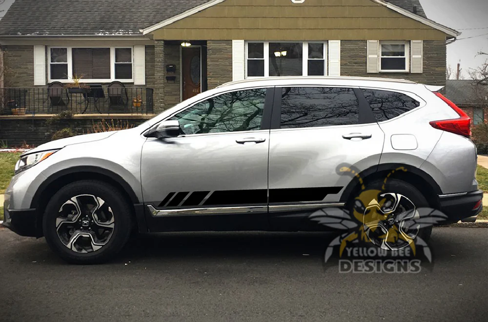 Lower Rocker Side Stripes Graphics Vinyl Decals Compatible with Honda CR-V - Image 2