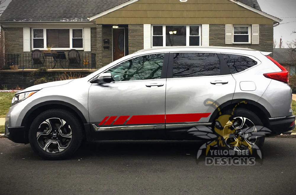 Lower Rocker Side Stripes Graphics Vinyl Decals Compatible with Honda CR-V - Image 4