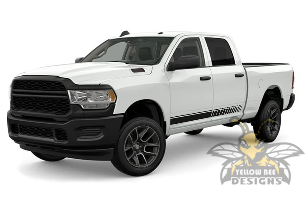 Lower Rocker Stripes Graphics Kit Vinyl Decal Compatible with Dodge Ram 2500 Crew Cab - Image 2