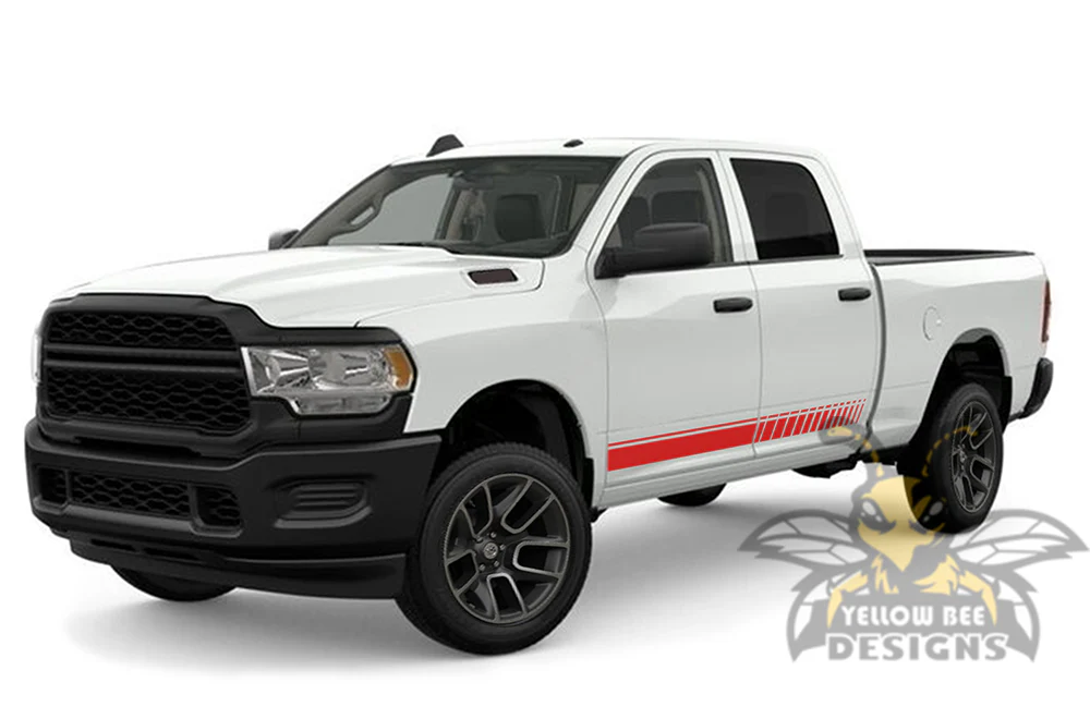 Lower Rocker Stripes Graphics Kit Vinyl Decal Compatible with Dodge Ram 2500 Crew Cab - Image 3