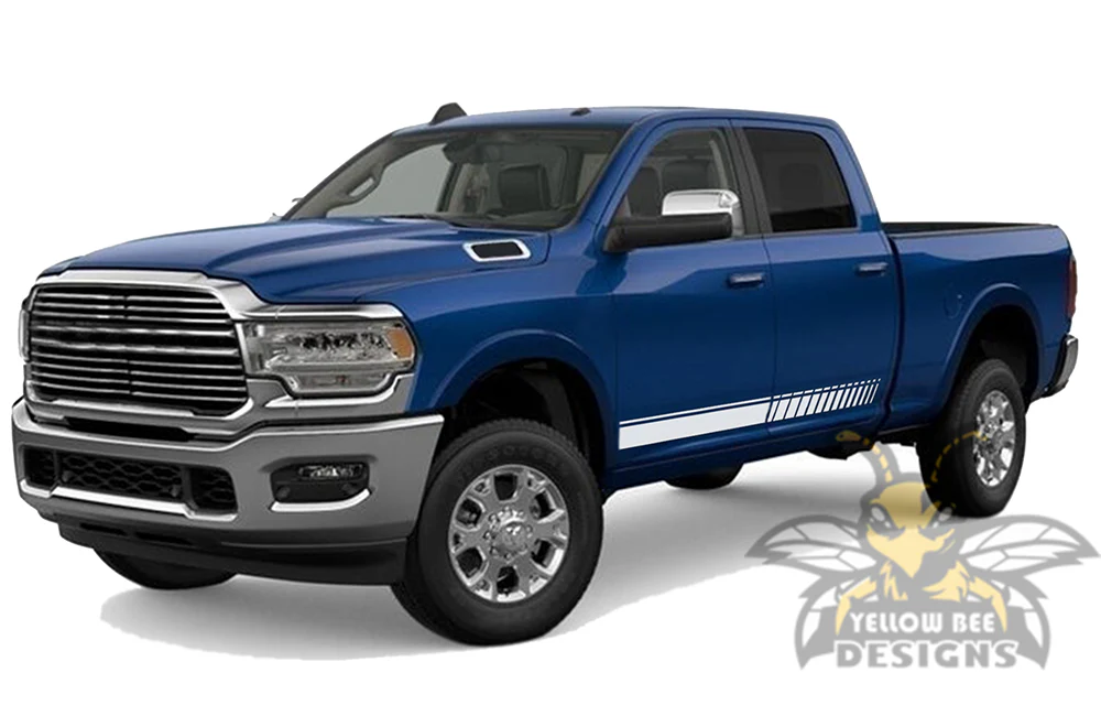 Lower Rocker Stripes Graphics Kit Vinyl Decal Compatible with Dodge Ram 2500 Crew Cab - Image 4