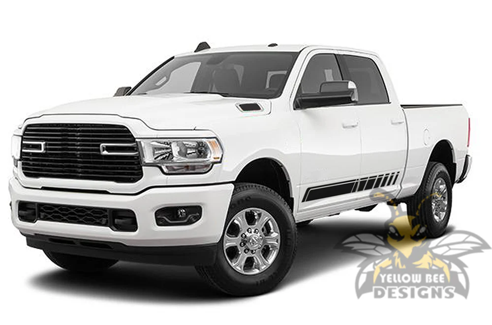 Lower Rocket Stripes Graphics Vinyl Decal Compatible with Dodge Ram Crew Cab 3500 Bed 6'4” - Image 2
