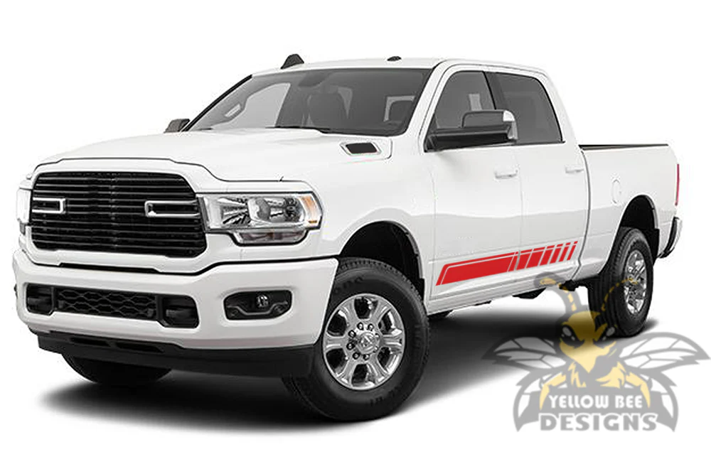 Lower Rocket Stripes Graphics Vinyl Decal Compatible with Dodge Ram Crew Cab 3500 Bed 6'4” - Image 3