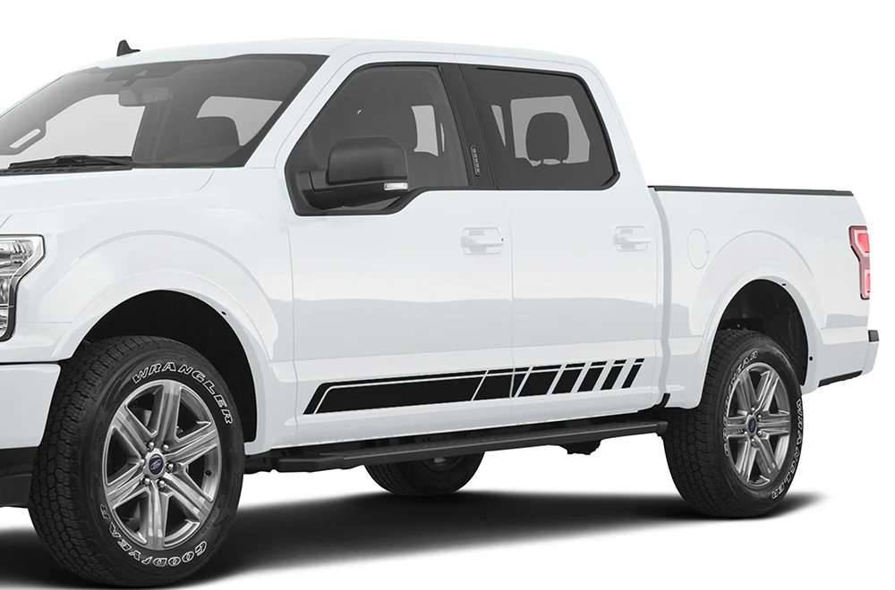 Lower Rocker Stripes Graphics Vinyl Decals Compatible with Ford F150 Super Crew Cab 5.5''