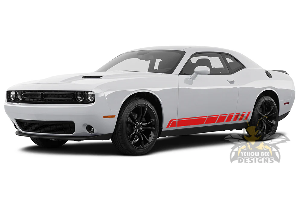 Lower Side Door Stripes Graphics Vinyl Decal Compatible with Dodge Challenger - Image 2