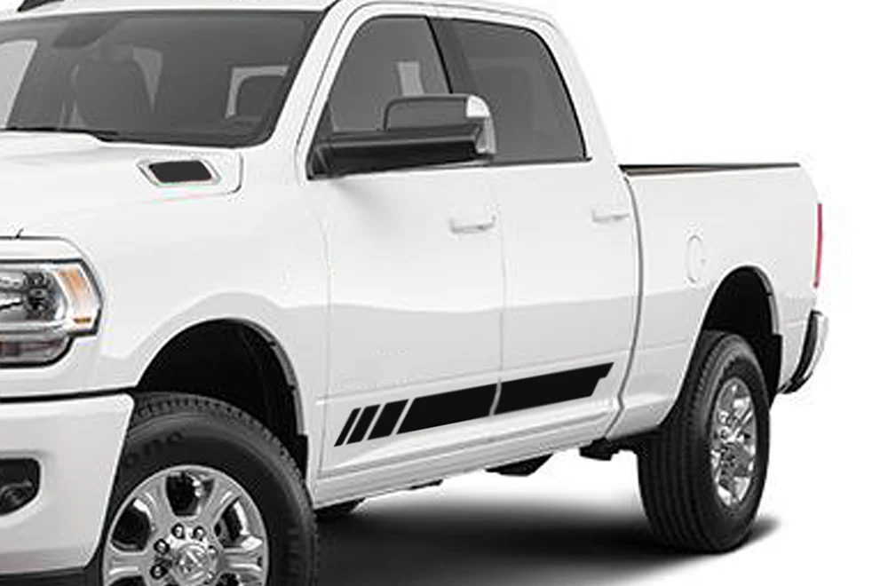 Lower Side Stripes Graphics Vinyl Decal Compatible with Dodge Ram Crew Cab 3500 Bed 6'4”