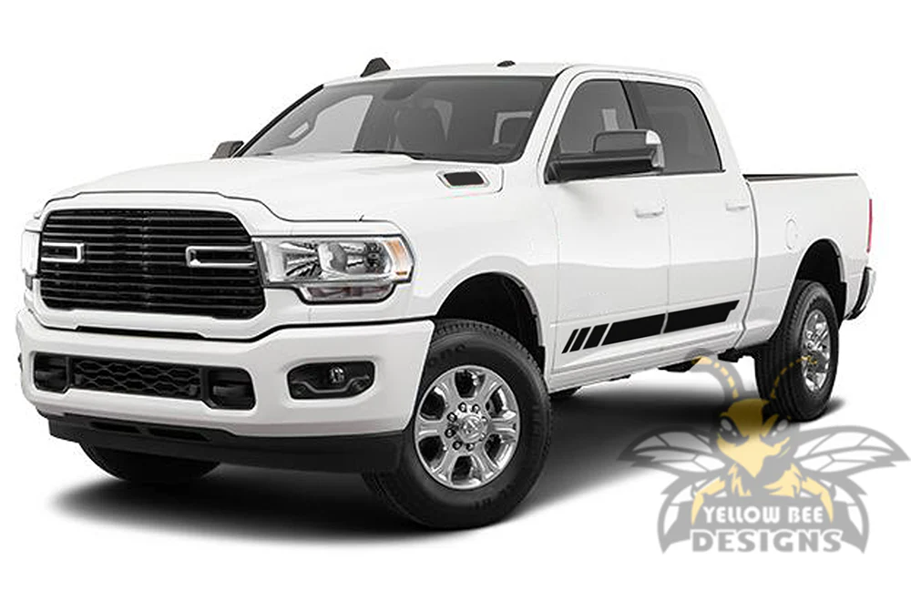 Lower Side Stripes Graphics Vinyl Decal Compatible with Dodge Ram Crew Cab 3500 Bed 6'4” - Image 2