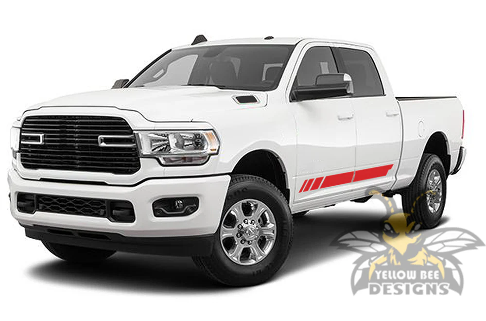 Lower Side Stripes Graphics Vinyl Decal Compatible with Dodge Ram Crew Cab 3500 Bed 6'4” - Image 3