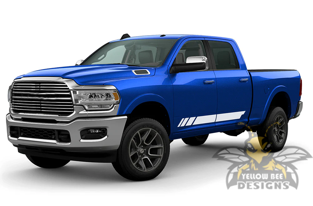 Lower Side Stripes Graphics Vinyl Decal Compatible with Dodge Ram Crew Cab 3500 Bed 6'4” - Image 4