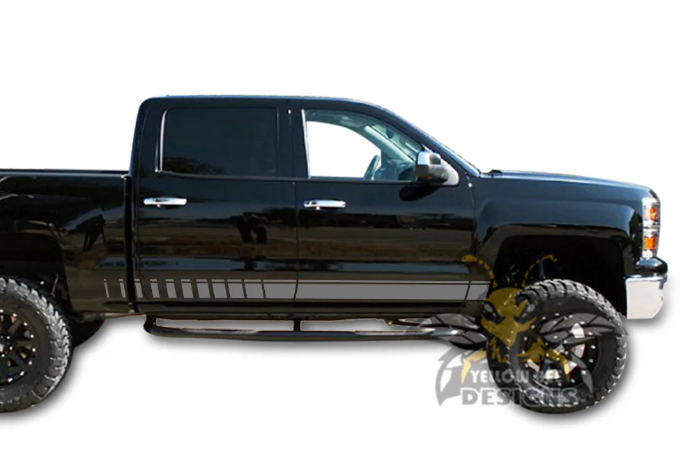 Lower Side Stripes Graphics Vinyl Decals Compatible with Chevrolet Silverado 1500 Crew Cab - Image 3