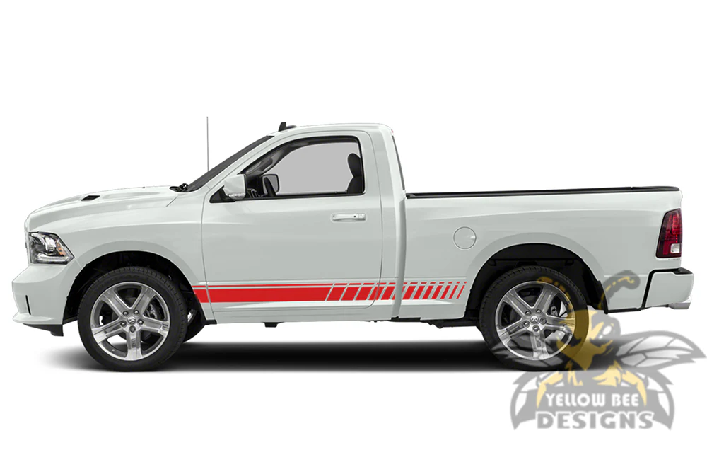 Lower Side Stripes Graphics Vinyl Decals Compatible with Dodge Ram Regular Cab 1500 - Image 3