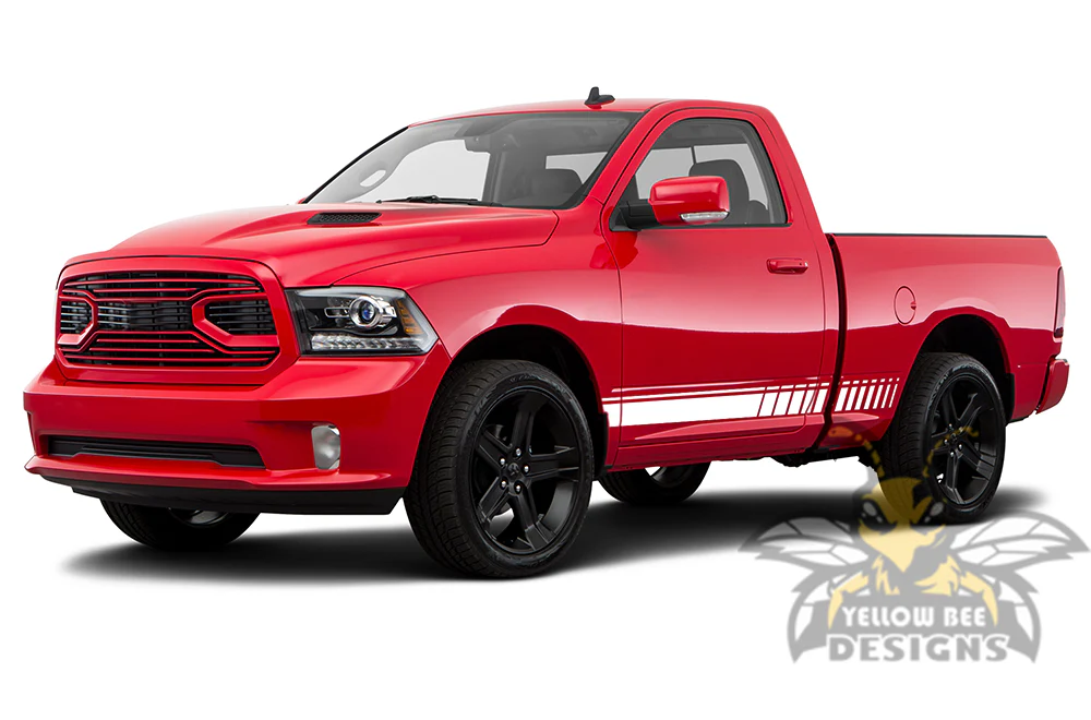 Lower Side Stripes Graphics Vinyl Decals Compatible with Dodge Ram Regular Cab 1500 - Image 4