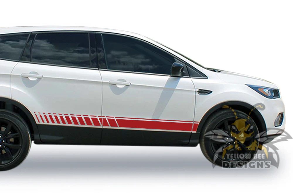 Lower Side Stripes Graphics Vinyl Decals Compatible with Ford Escape - Image 3