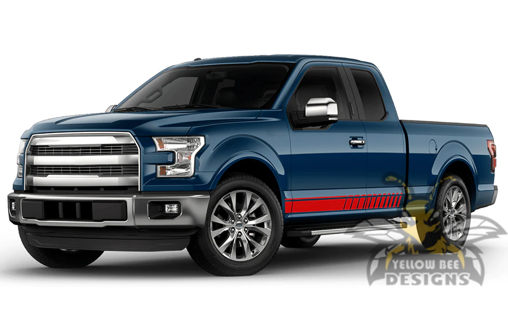 Lower Side Stripes Graphics Vinyl Decals Compatible with Ford F150 Super Cab 6.5'' - Image 3