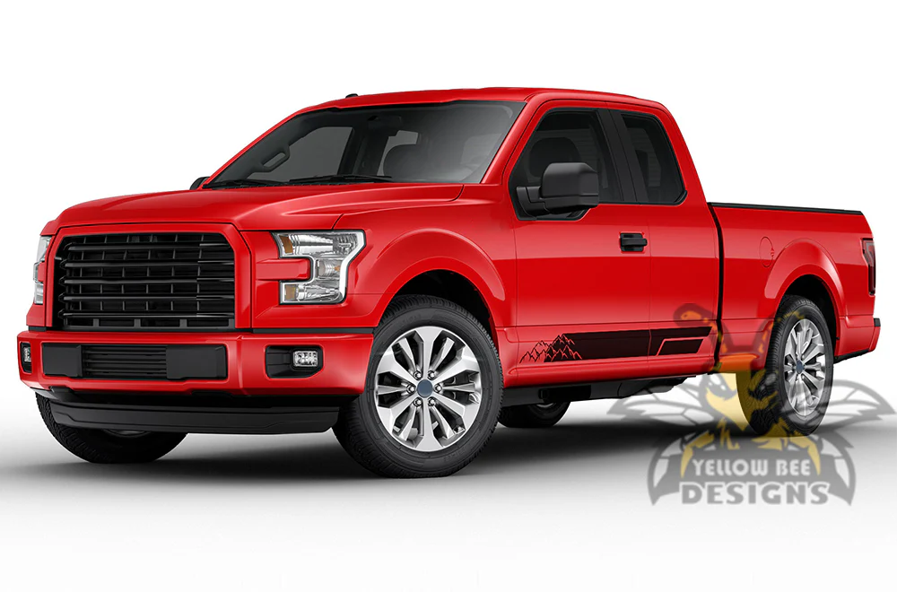 Lower Mountain Side Stripes Graphics Vinyl Decals Compatible with Ford F150 Super Cab 6.5'' - Image 2