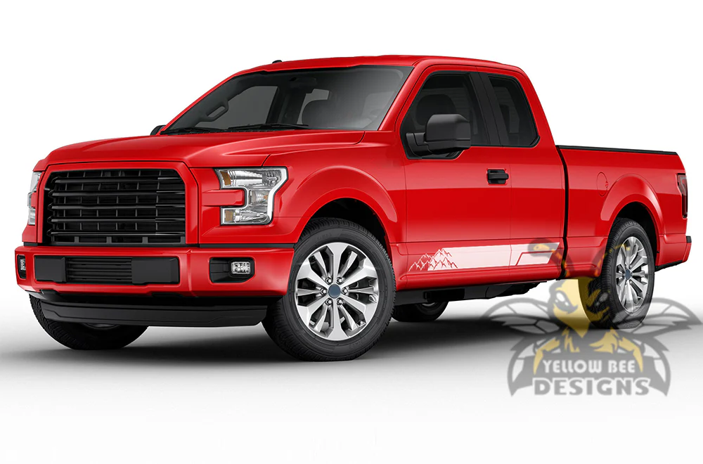 Lower Mountain Side Stripes Graphics Vinyl Decals Compatible with Ford F150 Super Cab 6.5'' - Image 4