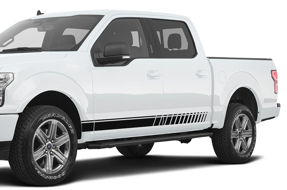 Lower Side Stripes Graphics Vinyl Decals Compatible with Ford F150 Super Crew Cab 5.5''