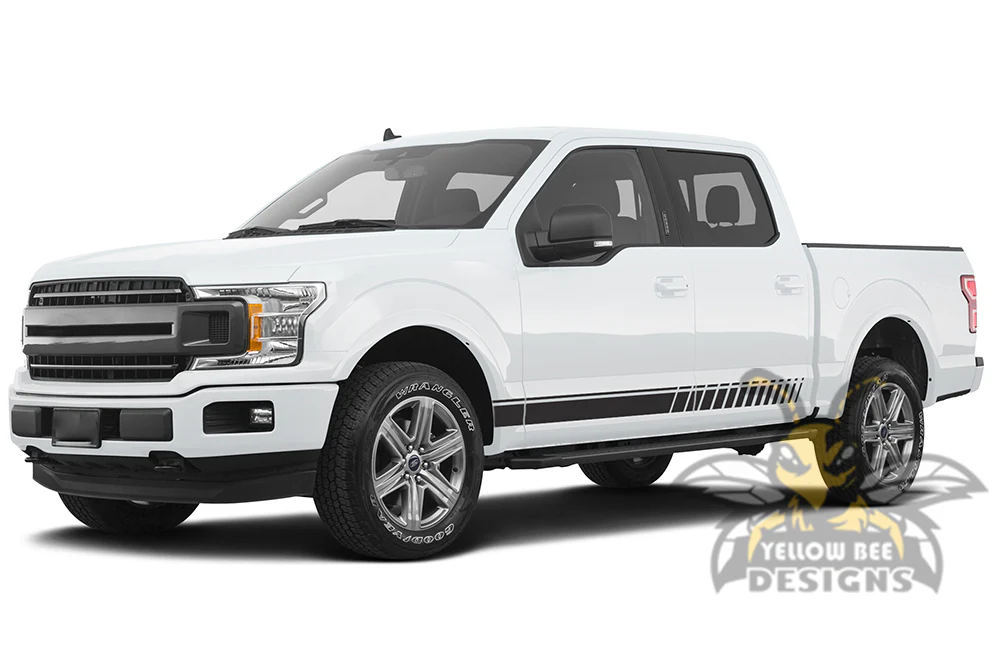 Lower Side Stripes Graphics Vinyl Decals Compatible with Ford F150 Super Crew Cab 5.5'' - Image 2