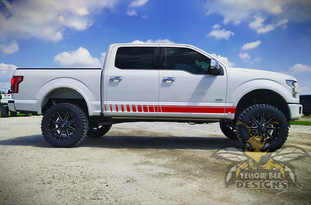 Lower Side Stripes Graphics Vinyl Decals Compatible with Ford F150 Super Crew Cab 5.5'' - Image 4