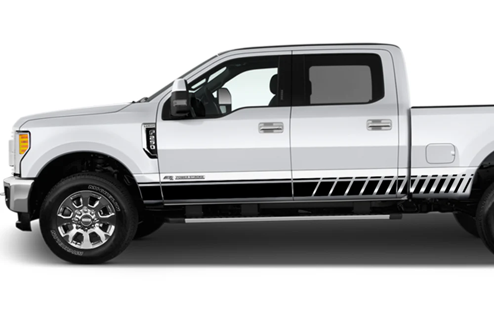 Lower Side Stripes Graphics Vinyl Decals Compatible with Ford F250 Crew Cab