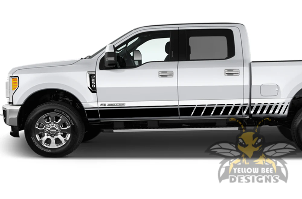 Lower Side Stripes Graphics Vinyl Decals Compatible with Ford F250 Crew Cab - Image 2