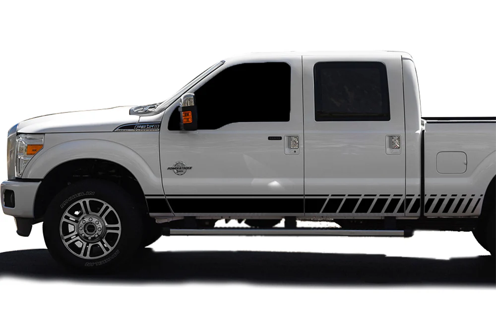 Lower Side Stripes Graphics Vinyl Decals Compatible with Ford F350 Crew Cab
