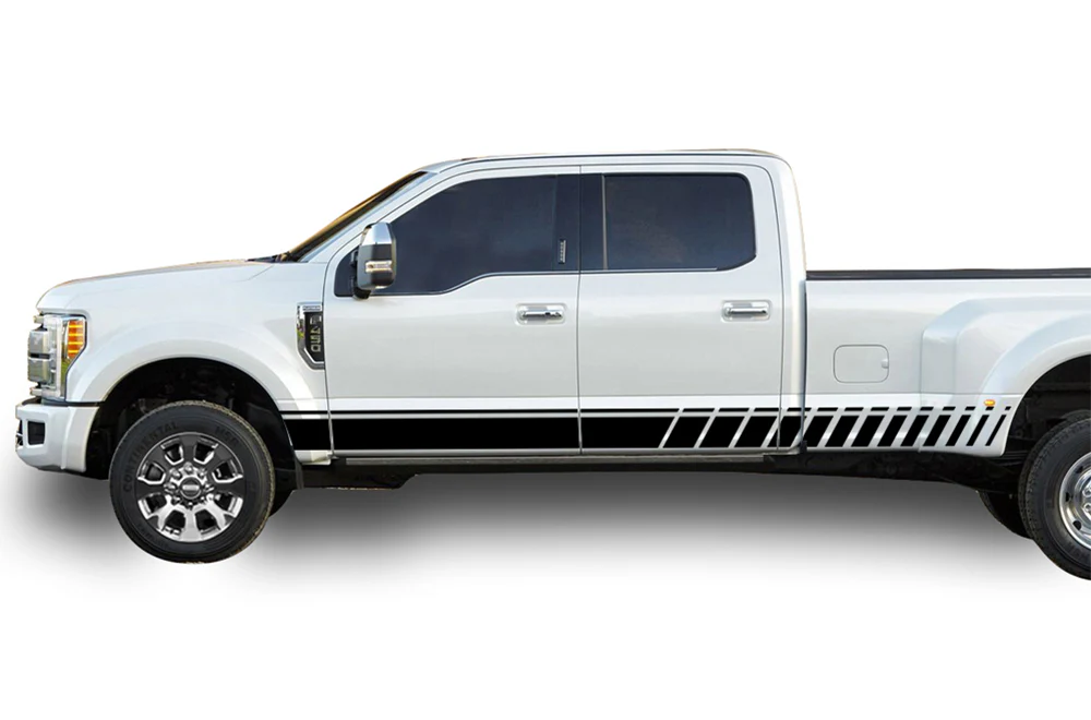 Lower Side Stripes Graphics Vinyl Decals Compatible with Ford F450 Crew Cab