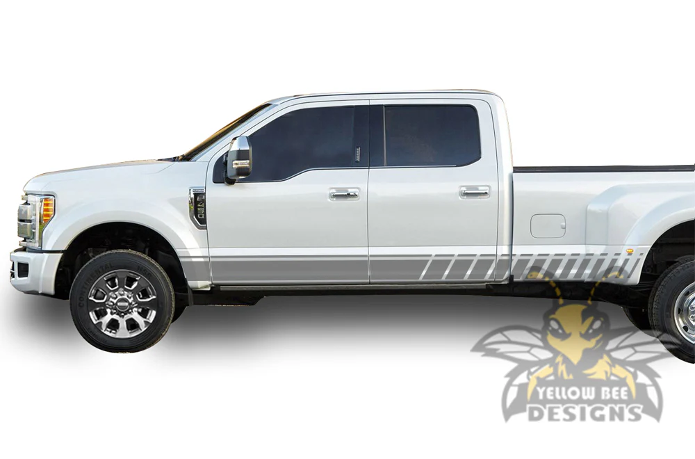 Lower Side Stripes Graphics Vinyl Decals Compatible with Ford F450 Crew Cab - Image 2