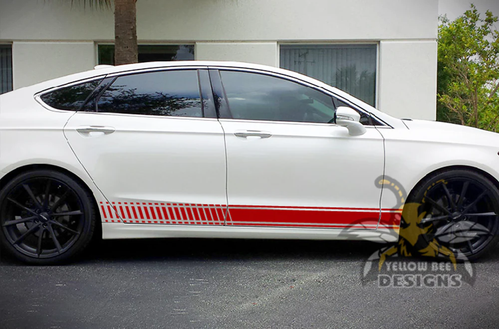 Lower Side Stripes Graphics Vinyl Decals Compatible with Ford Fusion - Image 4