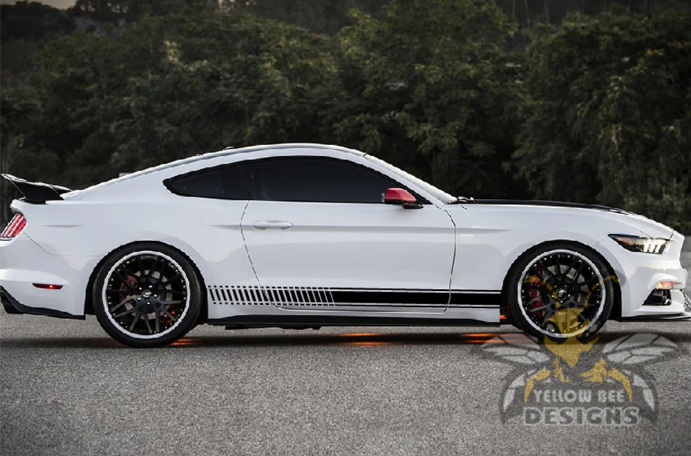 Lower Side Stripes Graphics Vinyl Decals Compatible with Ford Mustang - Image 2