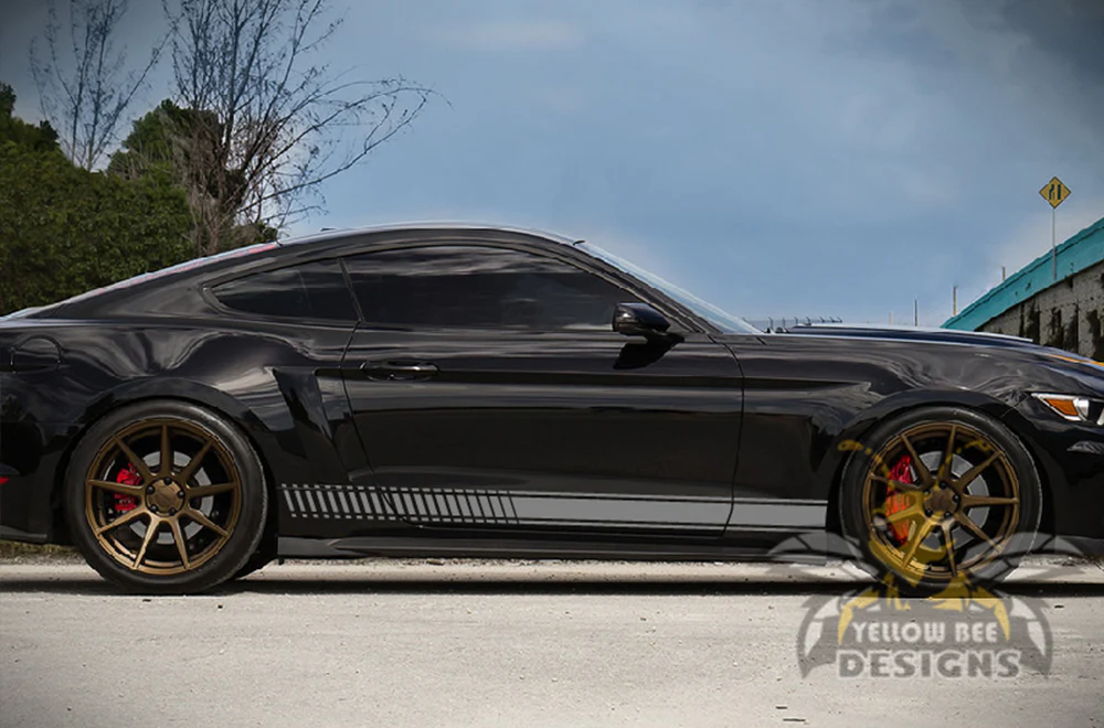 Lower Side Stripes Graphics Vinyl Decals Compatible with Ford Mustang - Image 3