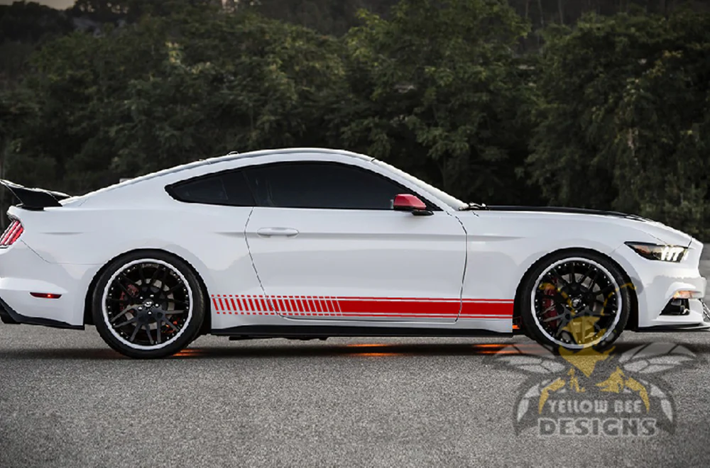 Lower Side Stripes Graphics Vinyl Decals Compatible with Ford Mustang - Image 4