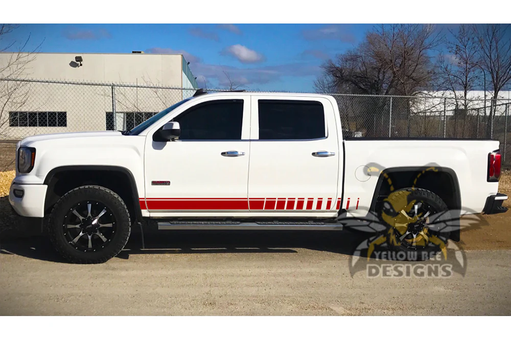 Lower Side Stripes Graphics Vinyl Decals Compatible with GMC Sierra Crew Cab - Image 3