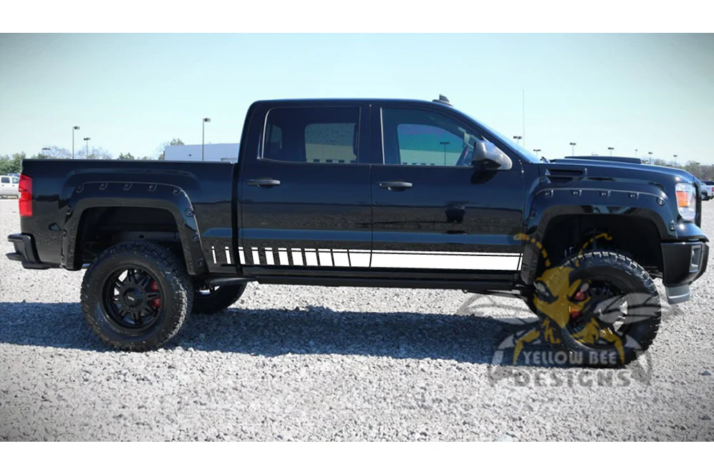 Lower Side Stripes Graphics Vinyl Decals Compatible with GMC Sierra Crew Cab - Image 5