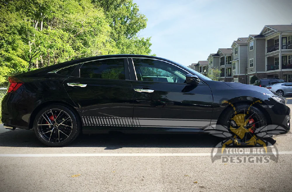 Lower Side Stripes Graphics Vinyl Decals Compatible with Honda Civic - Image 4
