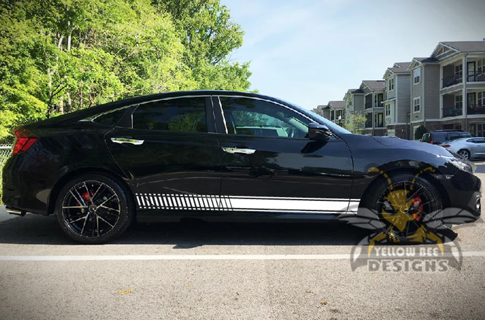 Lower Side Stripes Graphics Vinyl Decals Compatible with Honda Civic - Image 5