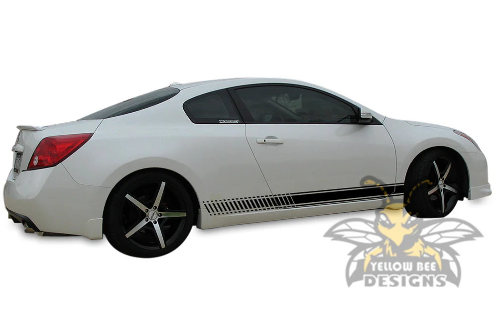 Lower Side Stripes Graphics Vinyl Decals Compatible with Nissan Altima 2 Doors - Image 2