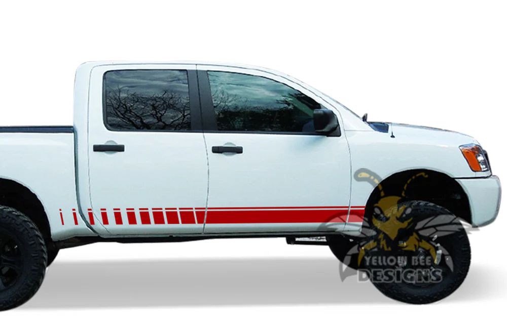 Lower Side Stripes Graphics Vinyl Decals Compatible with Nissan Titan - Image 4