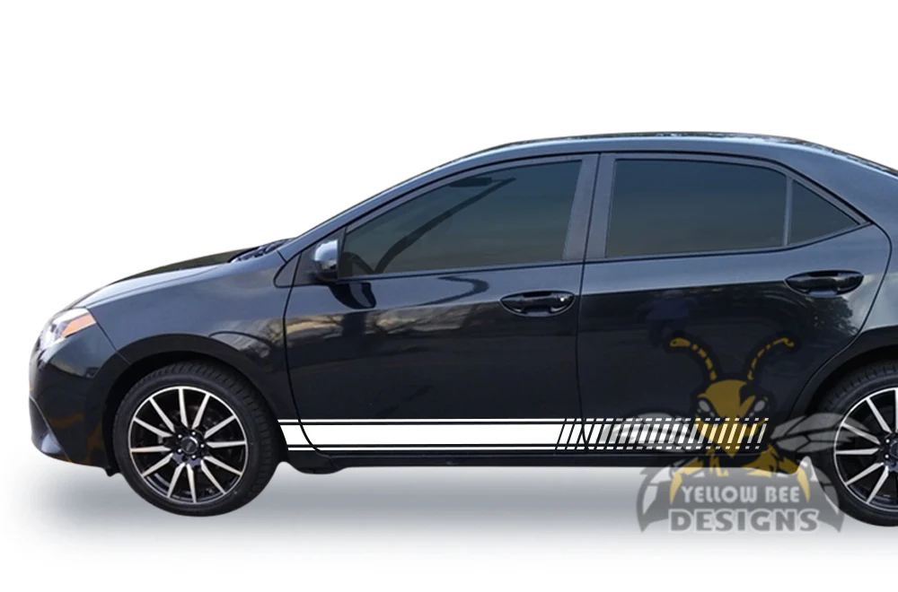 Lower Side Stripes Graphics Vinyl Decals Compatible with Toyota Corolla - Image 3
