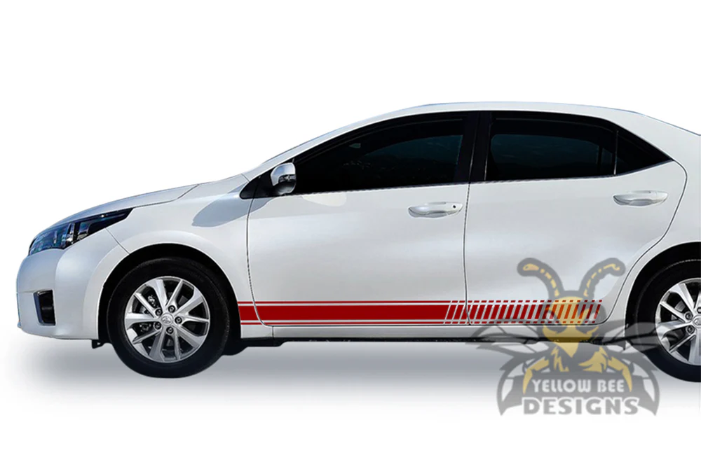 Lower Side Stripes Graphics Vinyl Decals Compatible with Toyota Corolla - Image 4