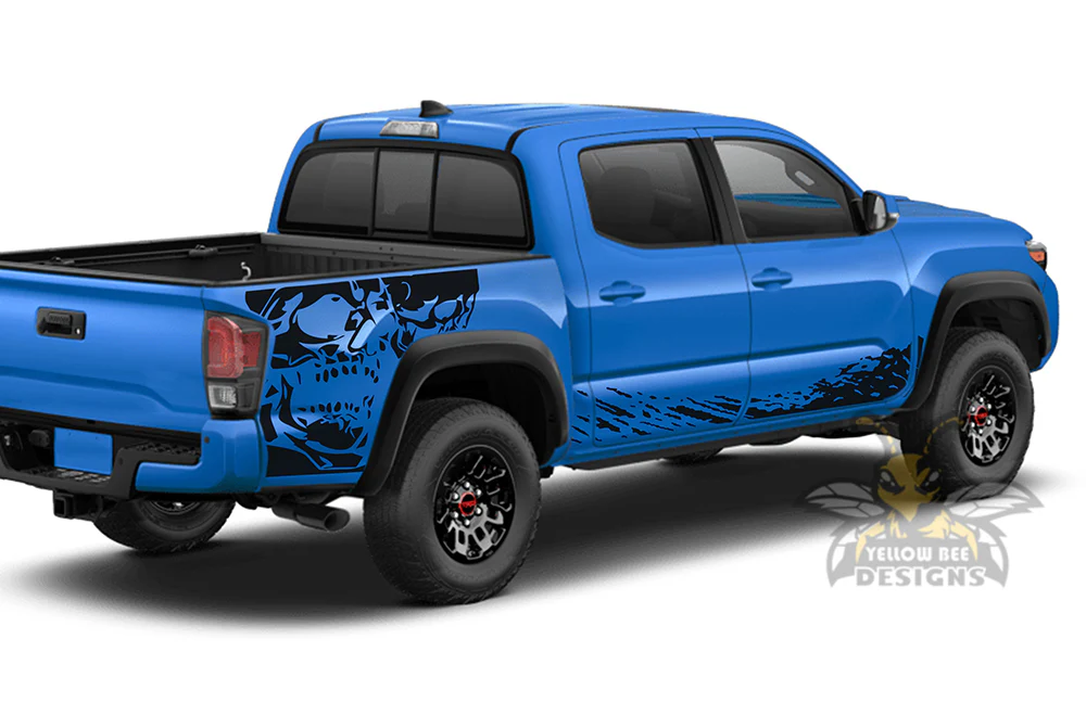 Lower Splash & Bed Skulls Graphics Kit Vinyl Decal Compatible with Toyota Tacoma - Image 2