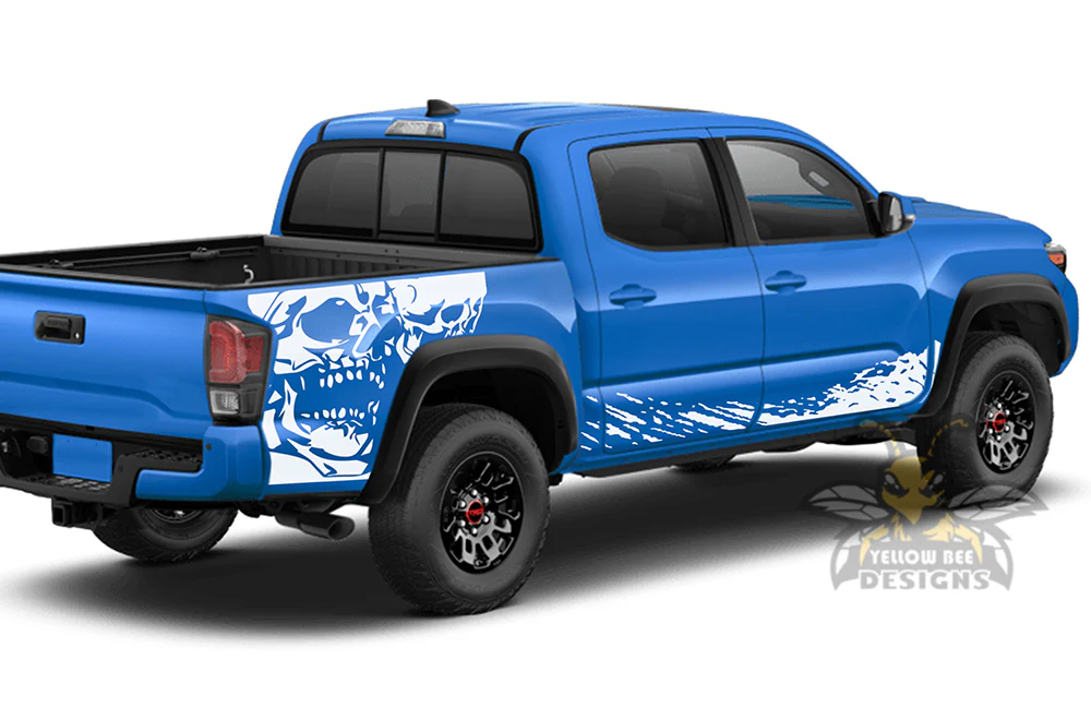 Lower Splash & Bed Skulls Graphics Kit Vinyl Decal Compatible with Toyota Tacoma - Image 3