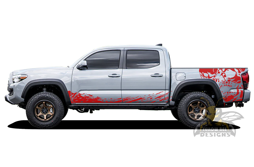 Lower Splash & Bed Skulls Graphics Kit Vinyl Decal Compatible with Toyota Tacoma - Image 4
