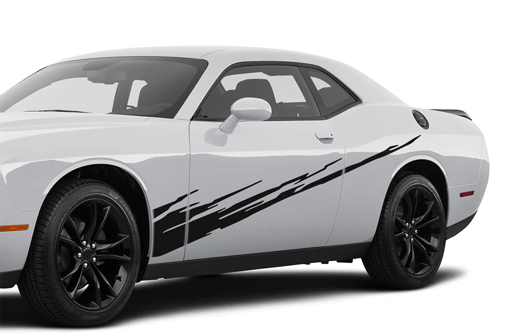 Lower Splash Door Side Graphics Vinyl Decals Compatible with Dodge Challenger