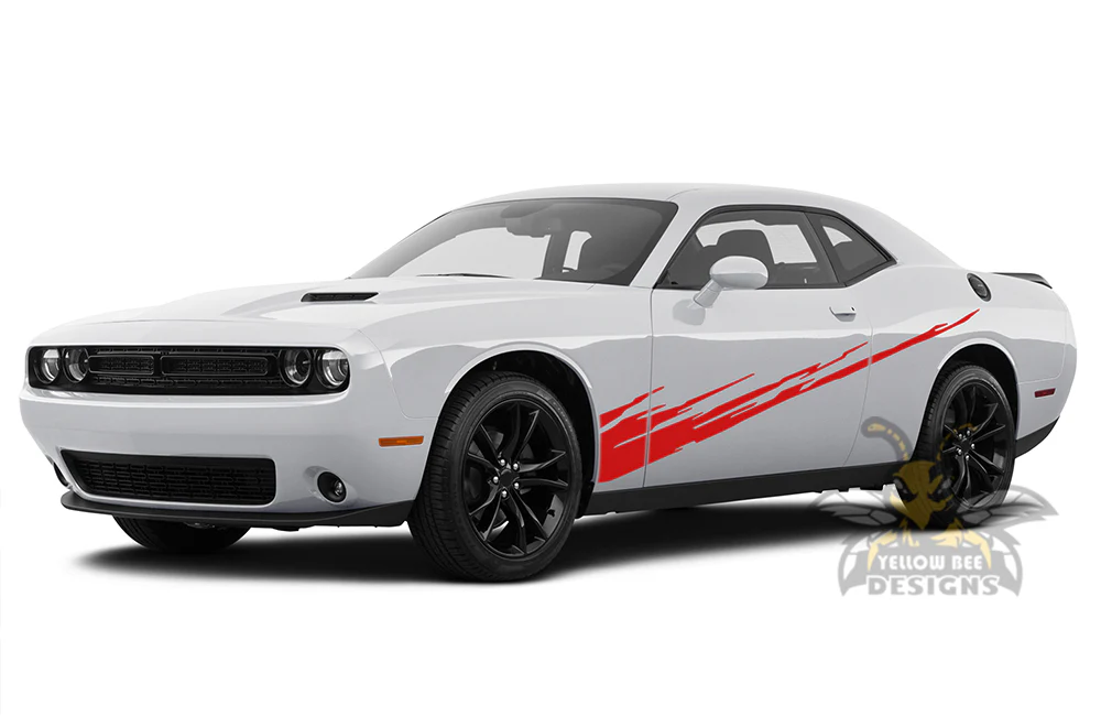 Lower Splash Door Side Graphics Vinyl Decals Compatible with Dodge Challenger - Image 2