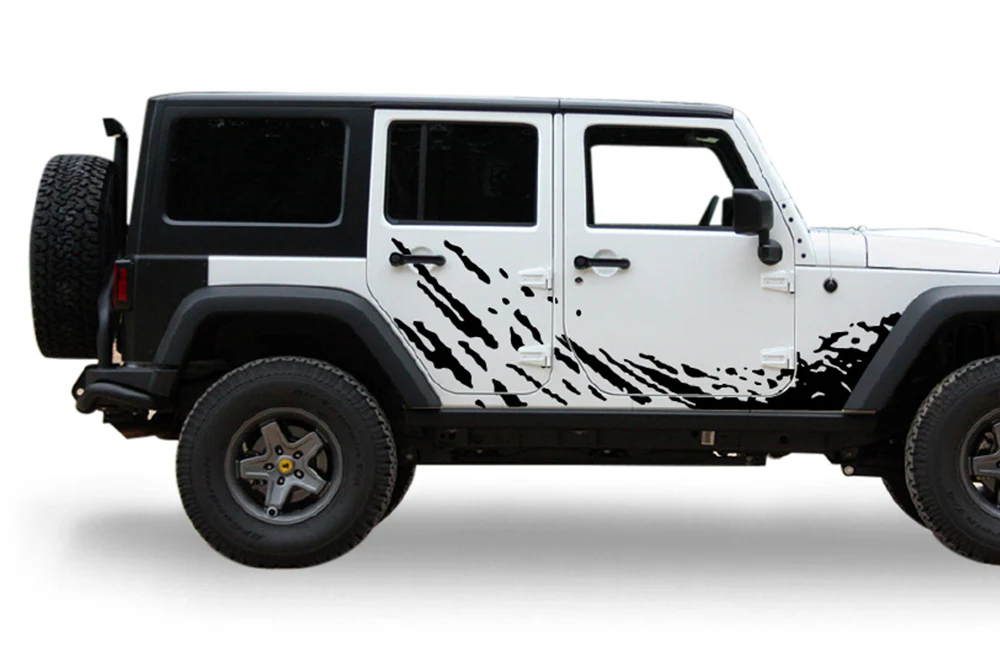 Lower Splash Side Graphics Kit Vinyl Decal Compatible with Jeep Wrangler