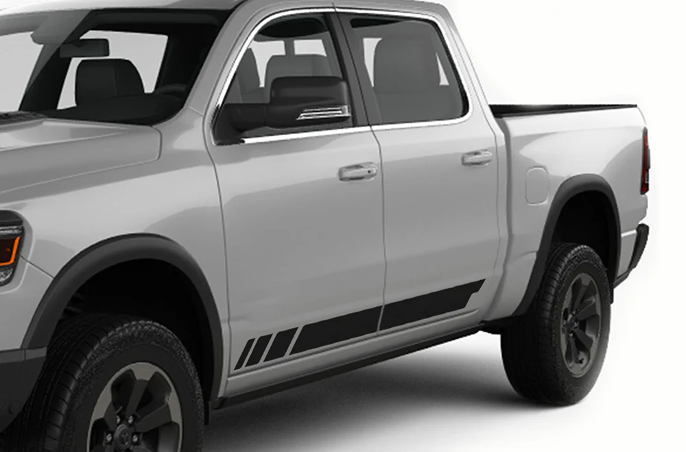 Lower Stripes Graphics Kit Vinyl Decal Compatible with Dodge Ram 1500 Crew Cab