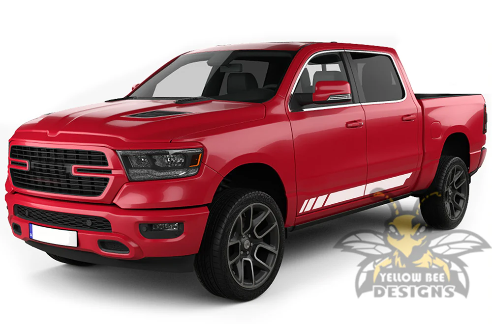 Lower Stripes Graphics Kit Vinyl Decal Compatible with Dodge Ram 1500 Crew Cab - Image 3
